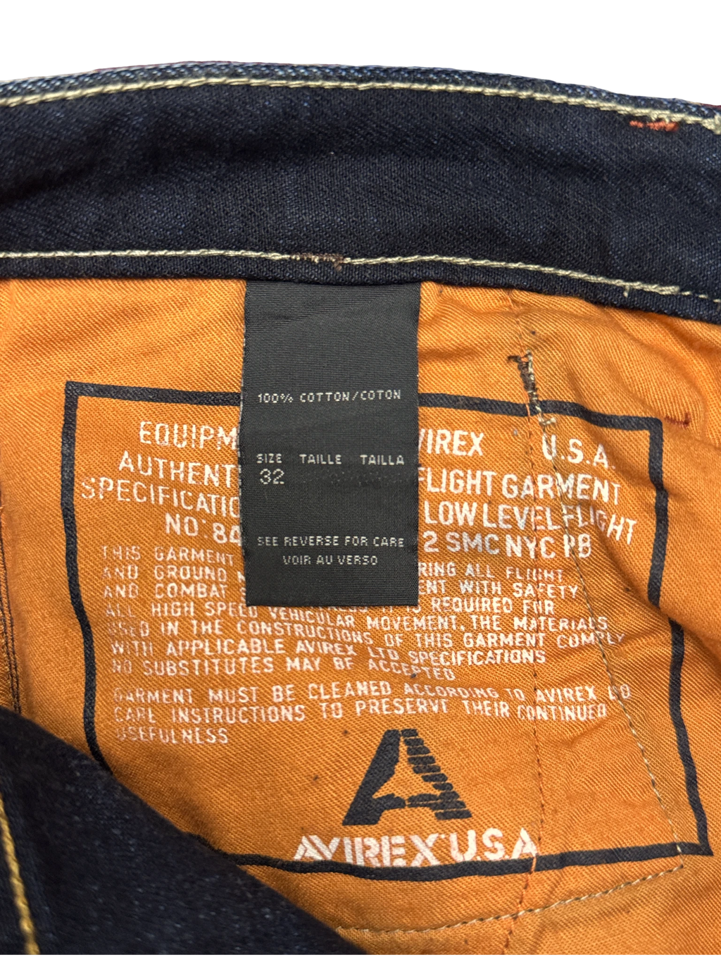 [V1205de] Vintage y2k Avirex blaue straight jeans (NWT)