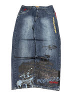 [V1206de] Vintage y2k ARME blaue baggy jeans