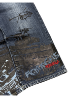 [V1206de] Vintage y2k ARME blaue baggy jeans