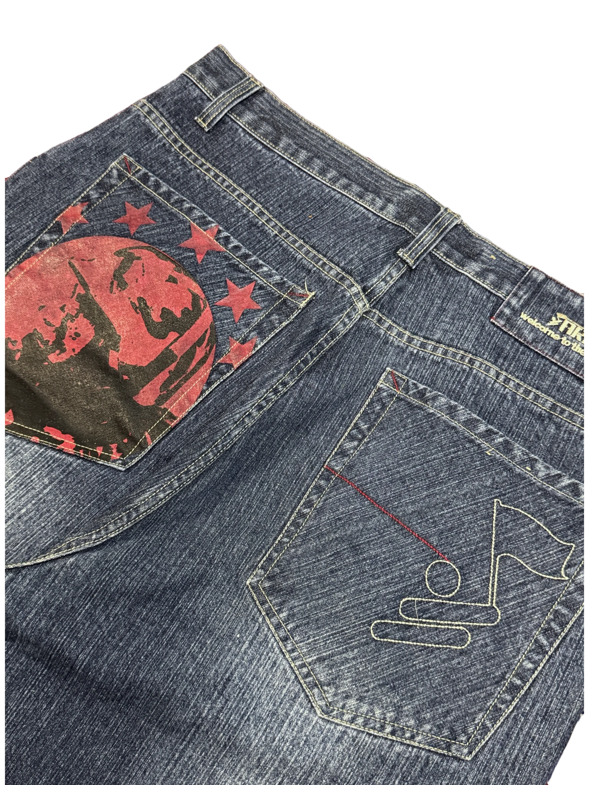 [V1206de] Vintage y2k ARME blaue baggy jeans