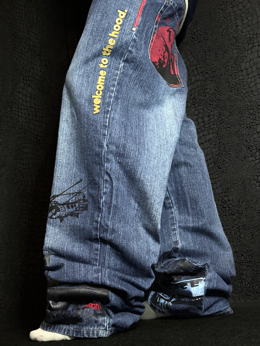 [V1206de] Vintage y2k ARME blaue baggy jeans