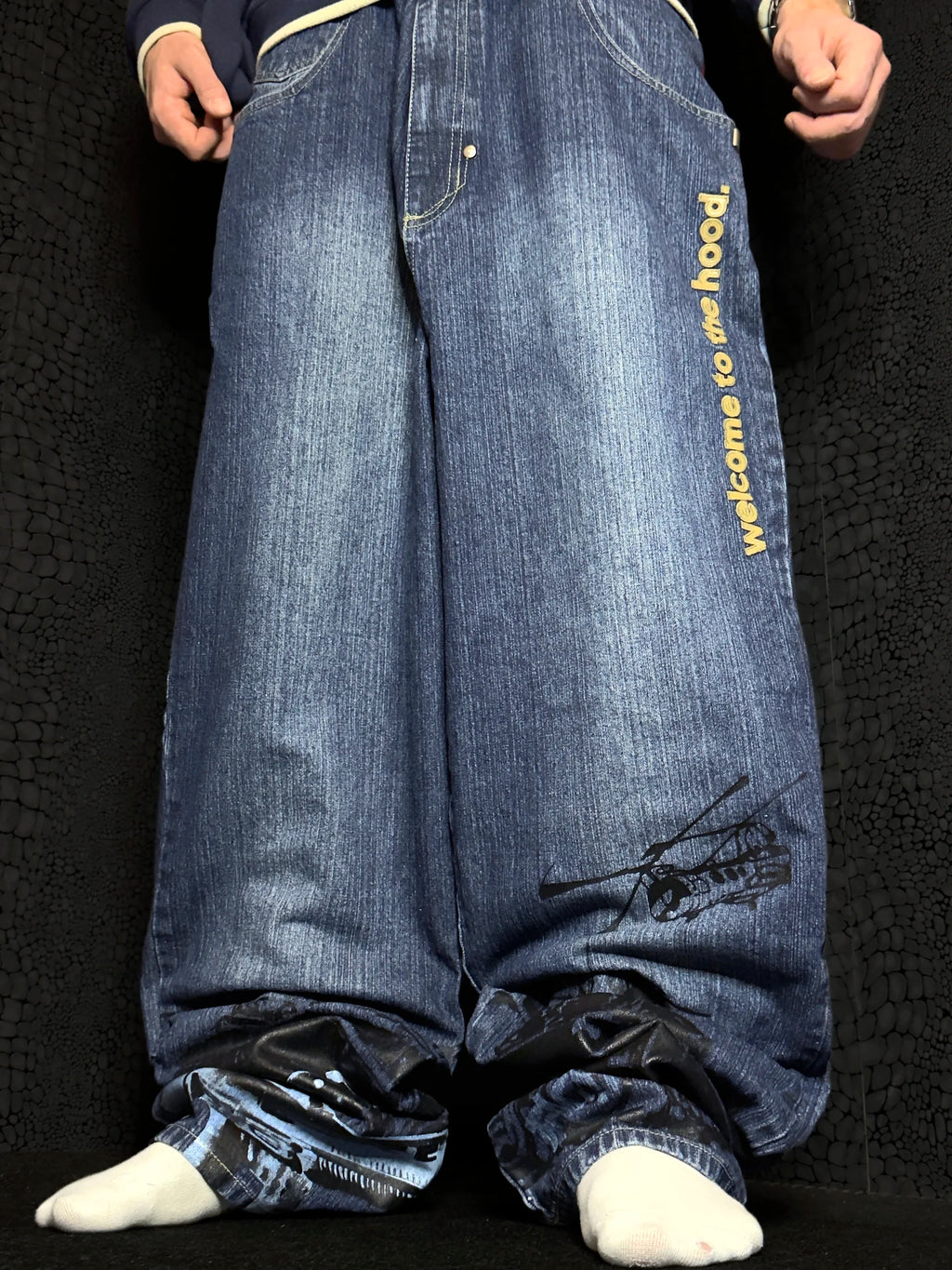 [V1206de] Vintage y2k ARME blaue baggy jeans