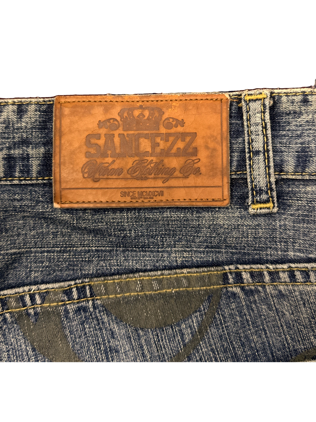 [V1219de] Vintage y2k Sancezz blaue baggy jeans