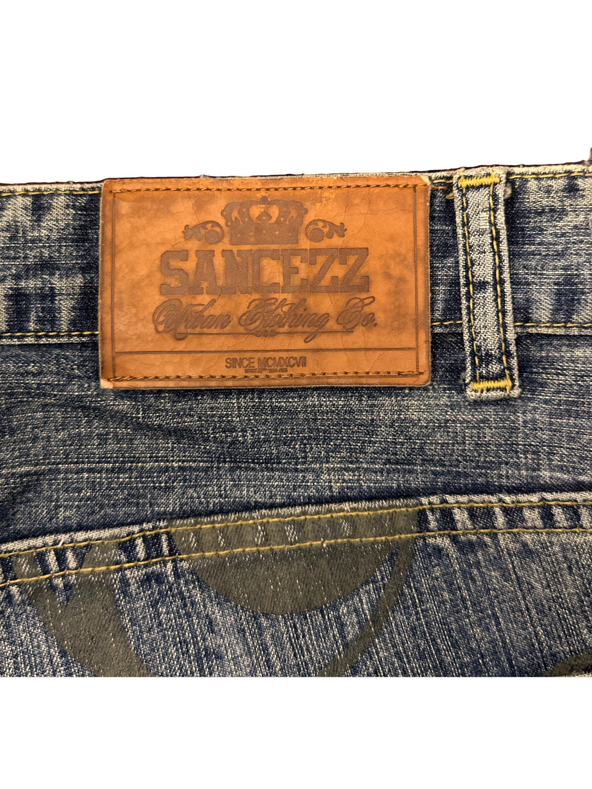 [V1219de] Vintage y2k Sancezz blaue baggy jeans