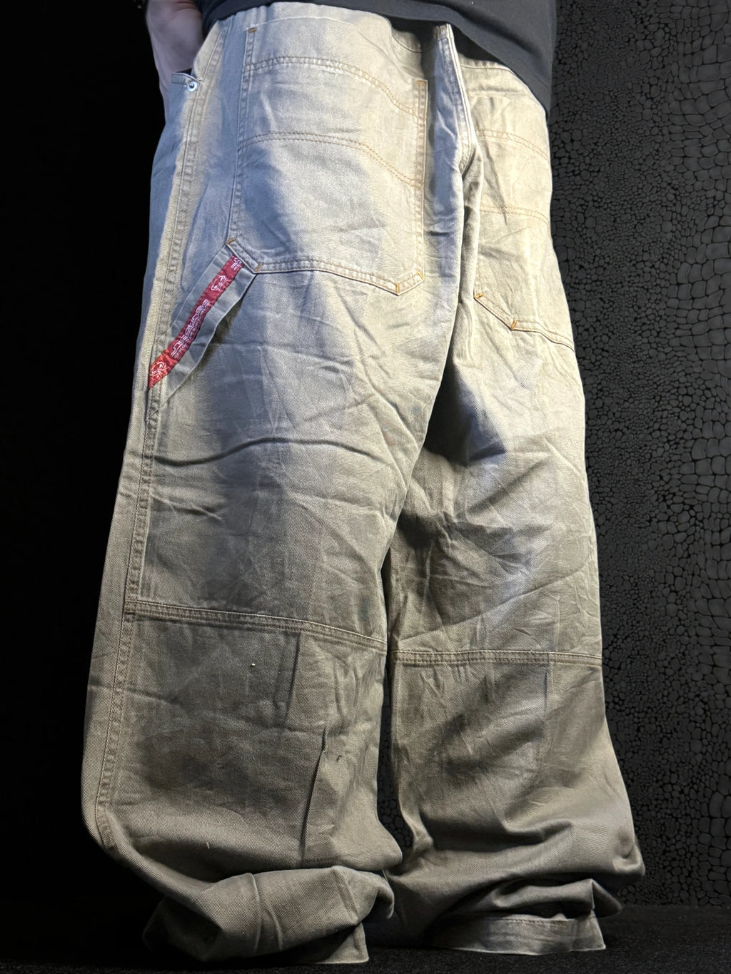[V1007] Vintage y2k Nicotine beige baggy hose