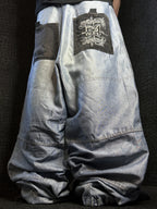 [V0986] Vintage y2k Fighter54 silberne shiny baggy jeans