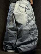 [V0979] Vintage y2k Ecko blaue baggy jeans