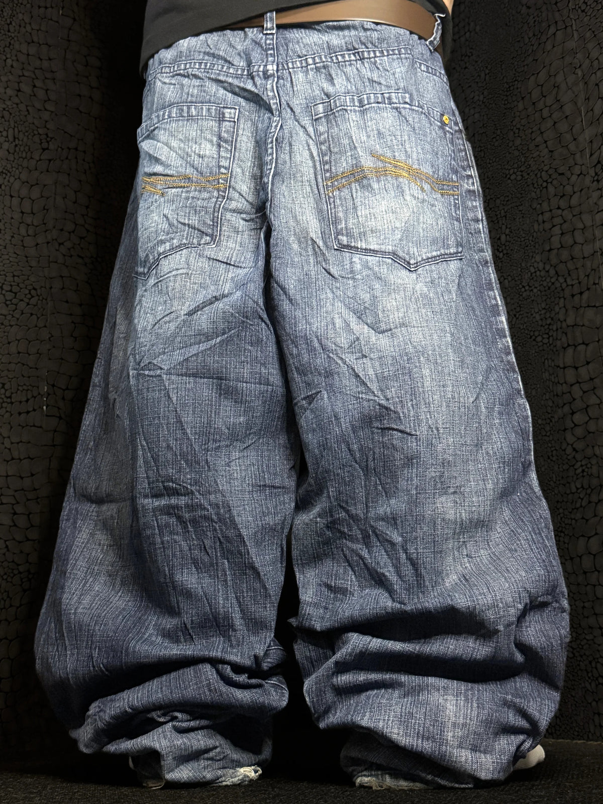 [V0924] Vintage y2k / 2000s Phat Farm granatowe baggy jeans