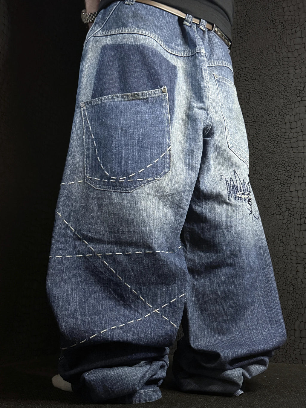 [V0941] Vintage y2k / 2000s Karl Kani blu baggy jeans