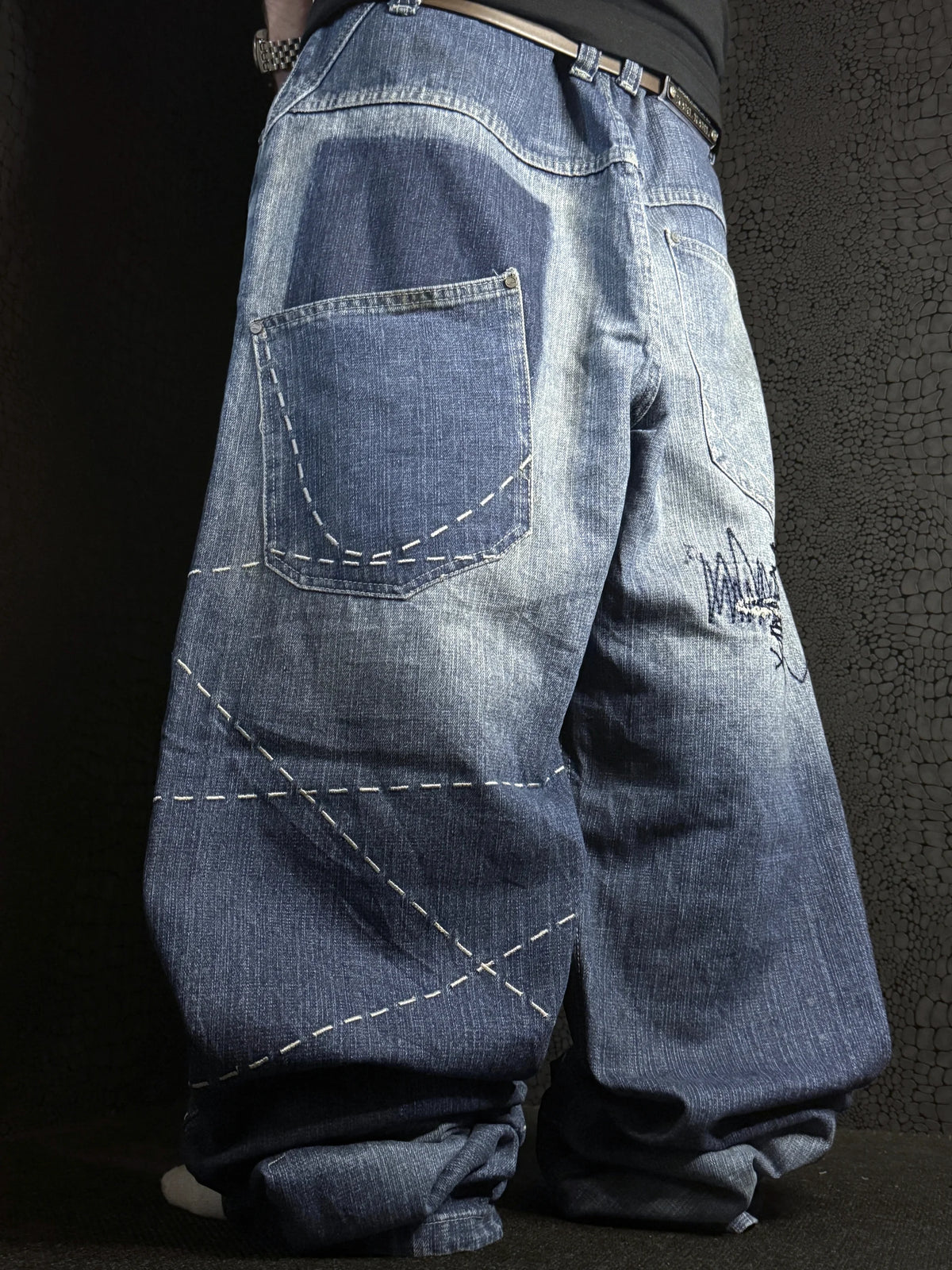 [V0941] Vintage y2k / 2000s Karl Kani blu baggy jeans