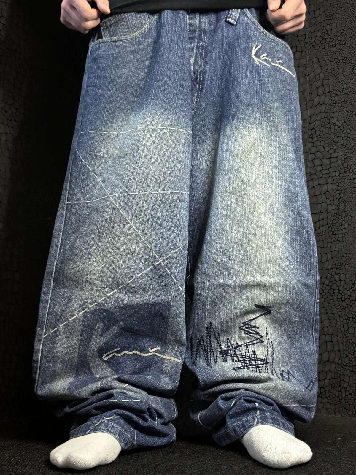 [V0941] Vintage y2k / 2000s Karl Kani blu baggy jeans