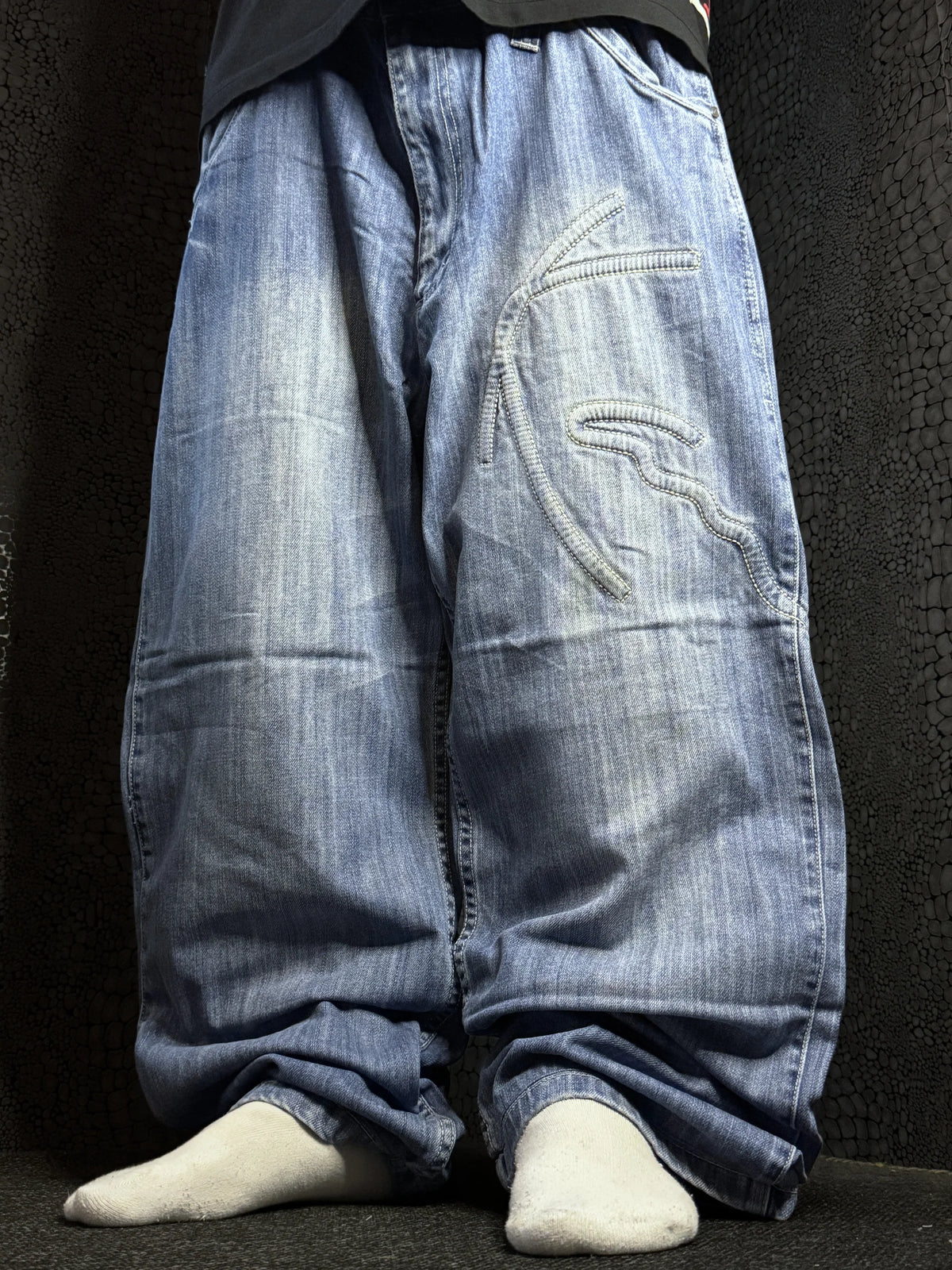 [V0874de] Vintage y2k Karl Kani blue baggy jeans