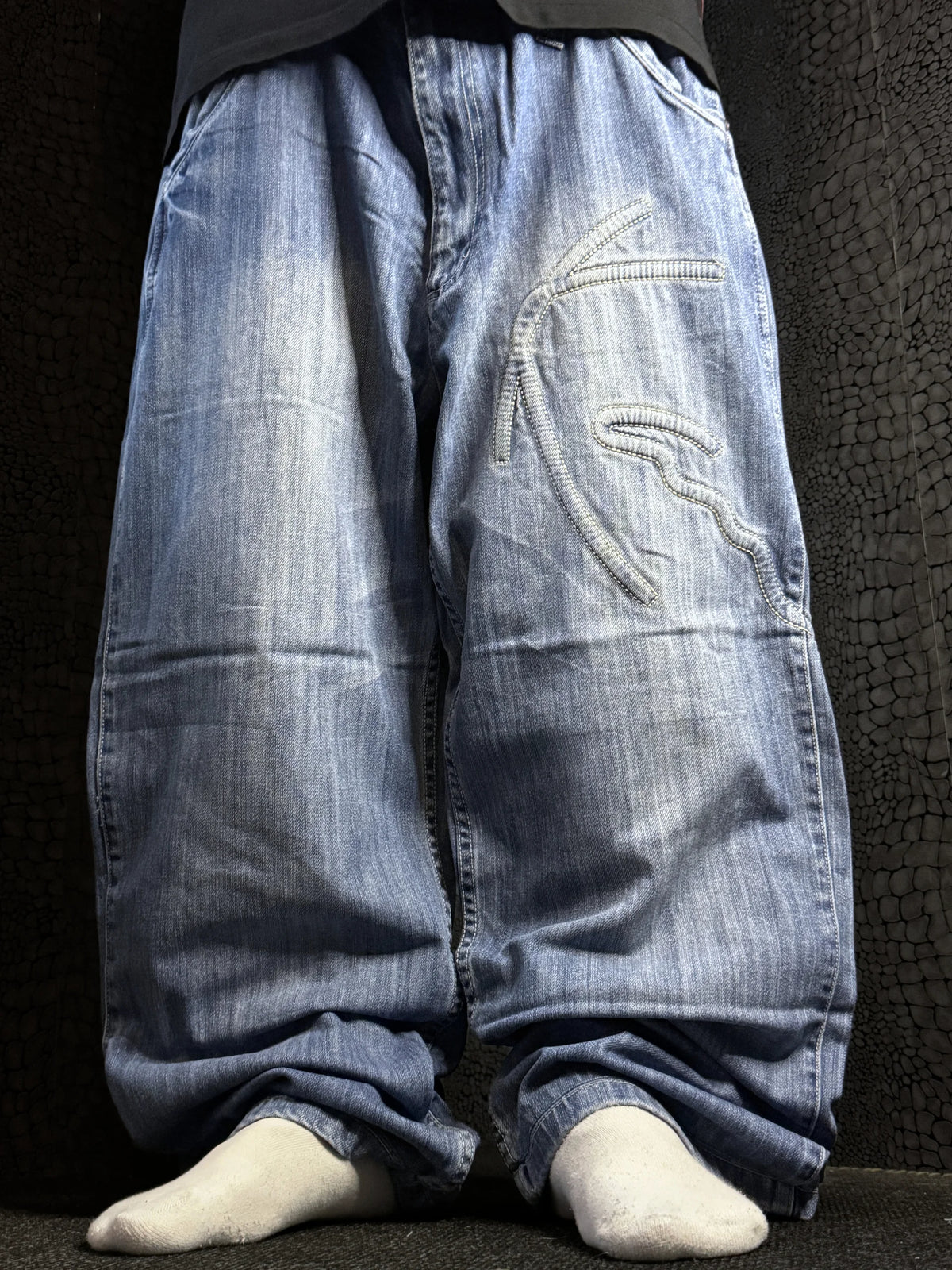 [V0874de] Vintage y2k Karl Kani blue baggy jeans