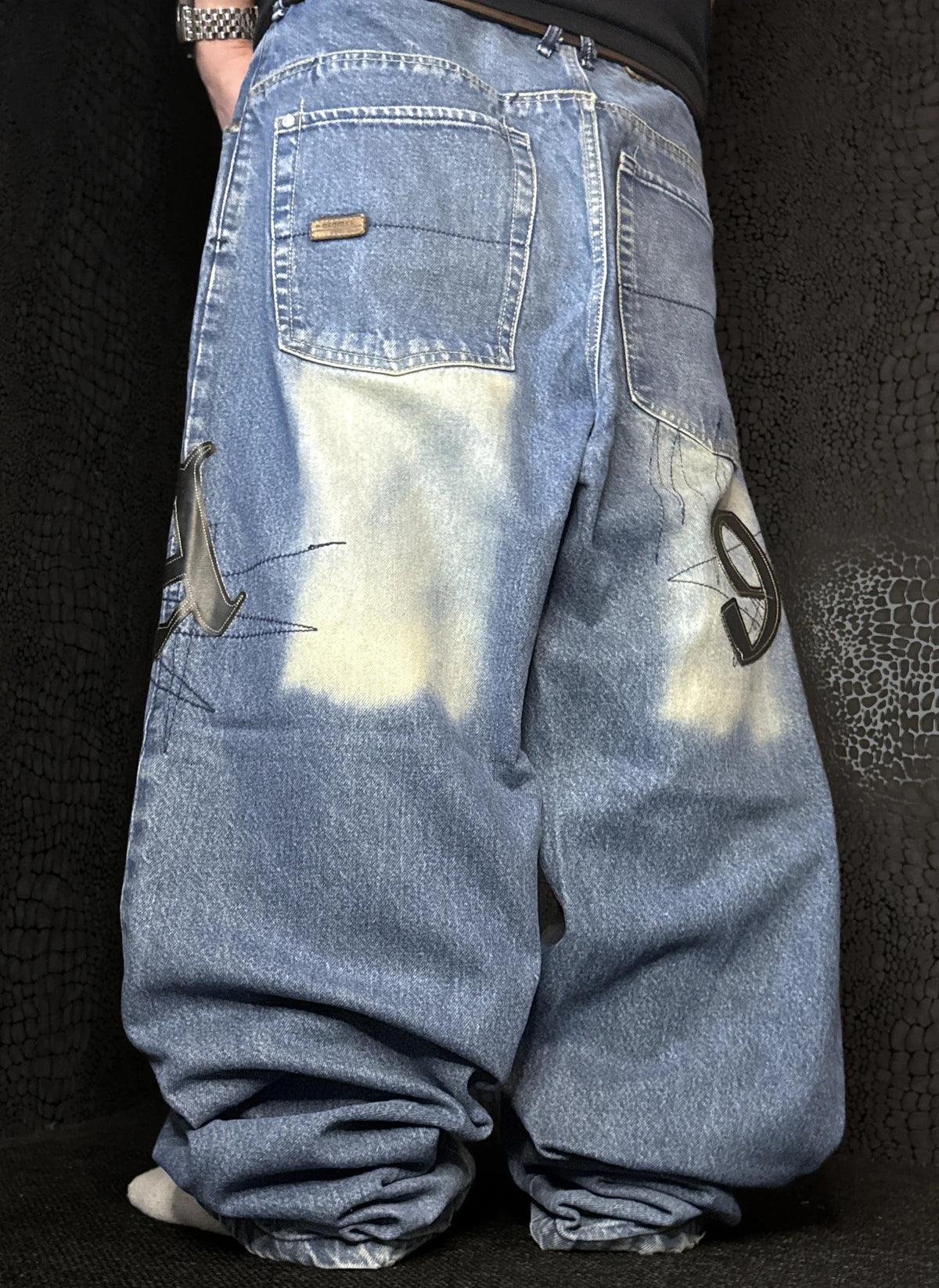 [V0815de] Vintage y2k Akademiks blauwe baggy jeans
