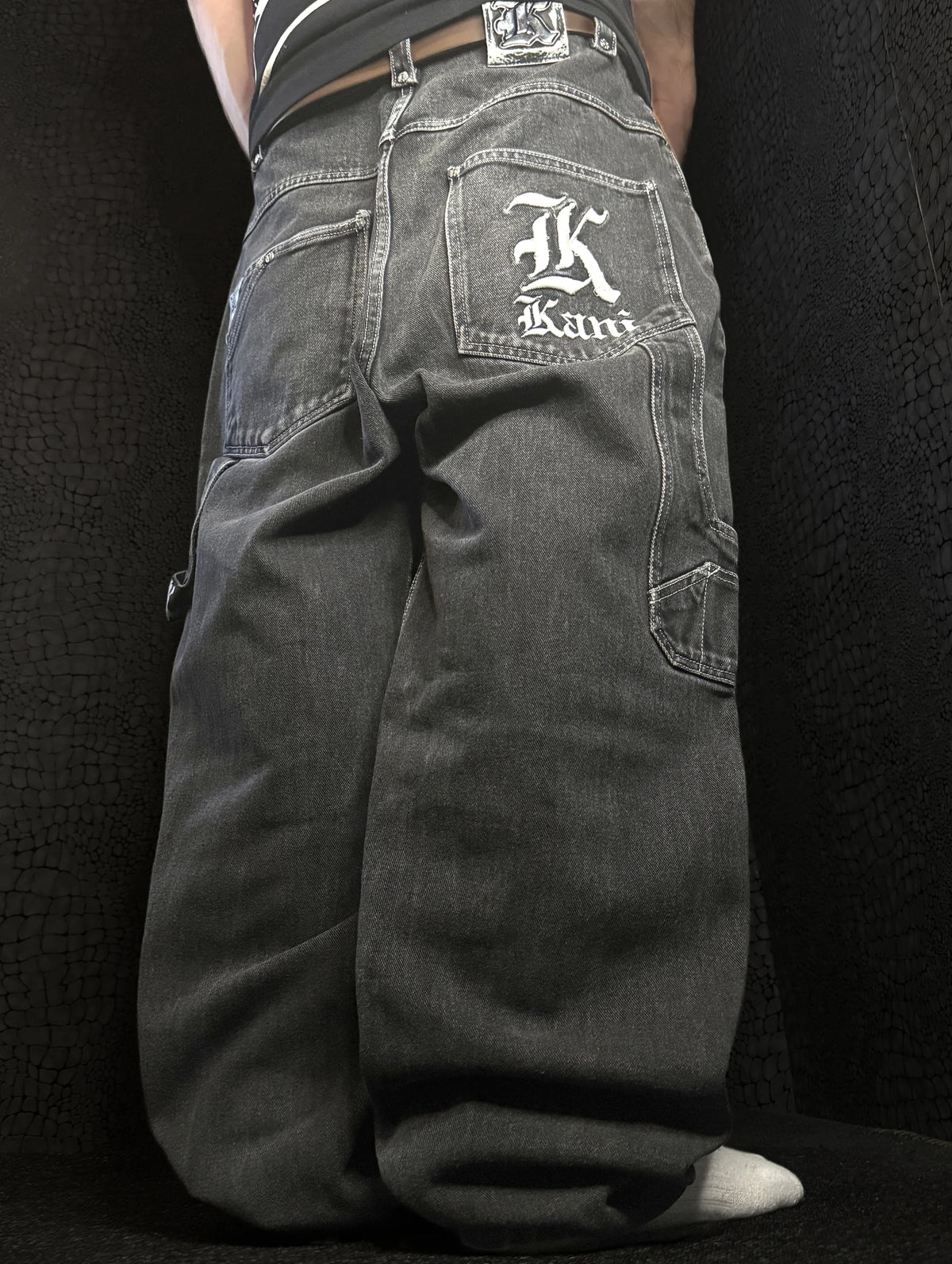 [V1058] Vintage y2k Karl Kani schwarze baggy jeans