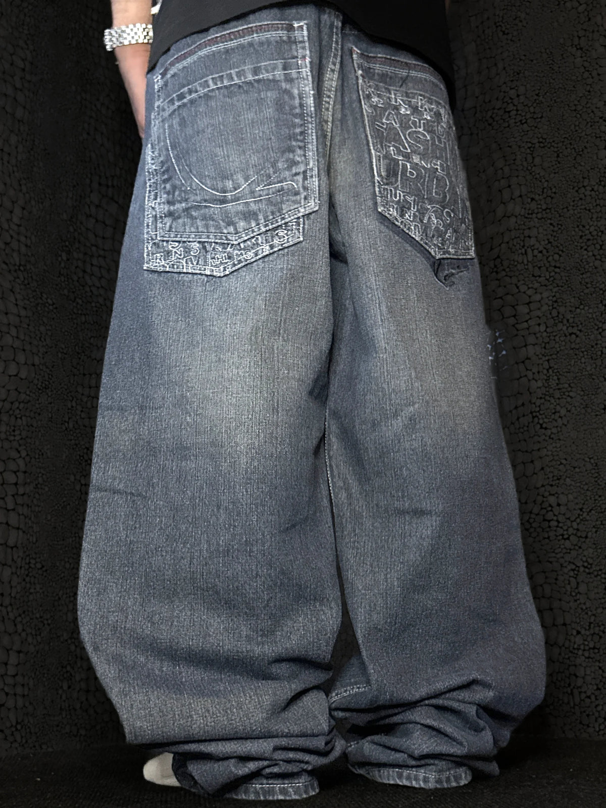 [V0880de] Vintage y2k Karl Kani blaue baggy jeans