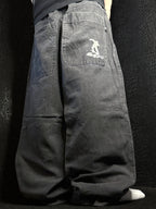 [V0988] Vintage y2k Fishbone schwarze baggy jeans