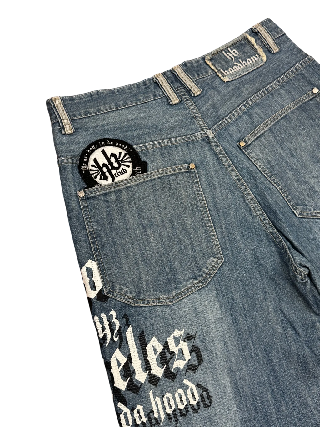[V0818de] Vintage y2k Hoodboyz blaue baggy jeans