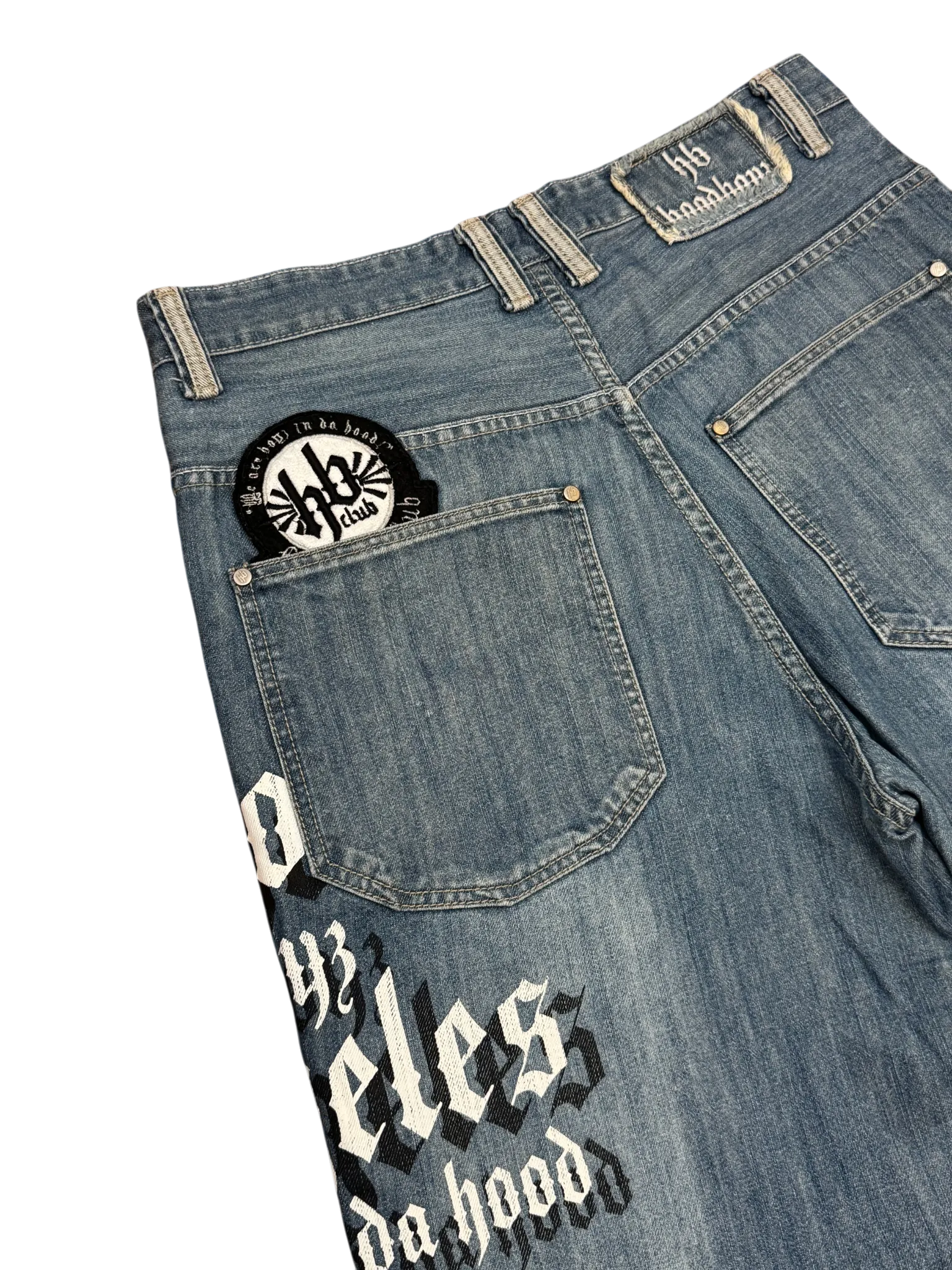 [V0818de] Vintage y2k Hoodboyz blaue baggy jeans