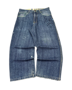 [V0944] Vintage y2k / 2000s Raw Blue blaue baggy jeans