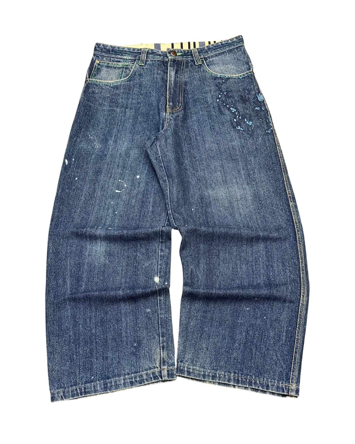 [V0944] Vintage y2k / 2000s Raw Blue blaue baggy jeans