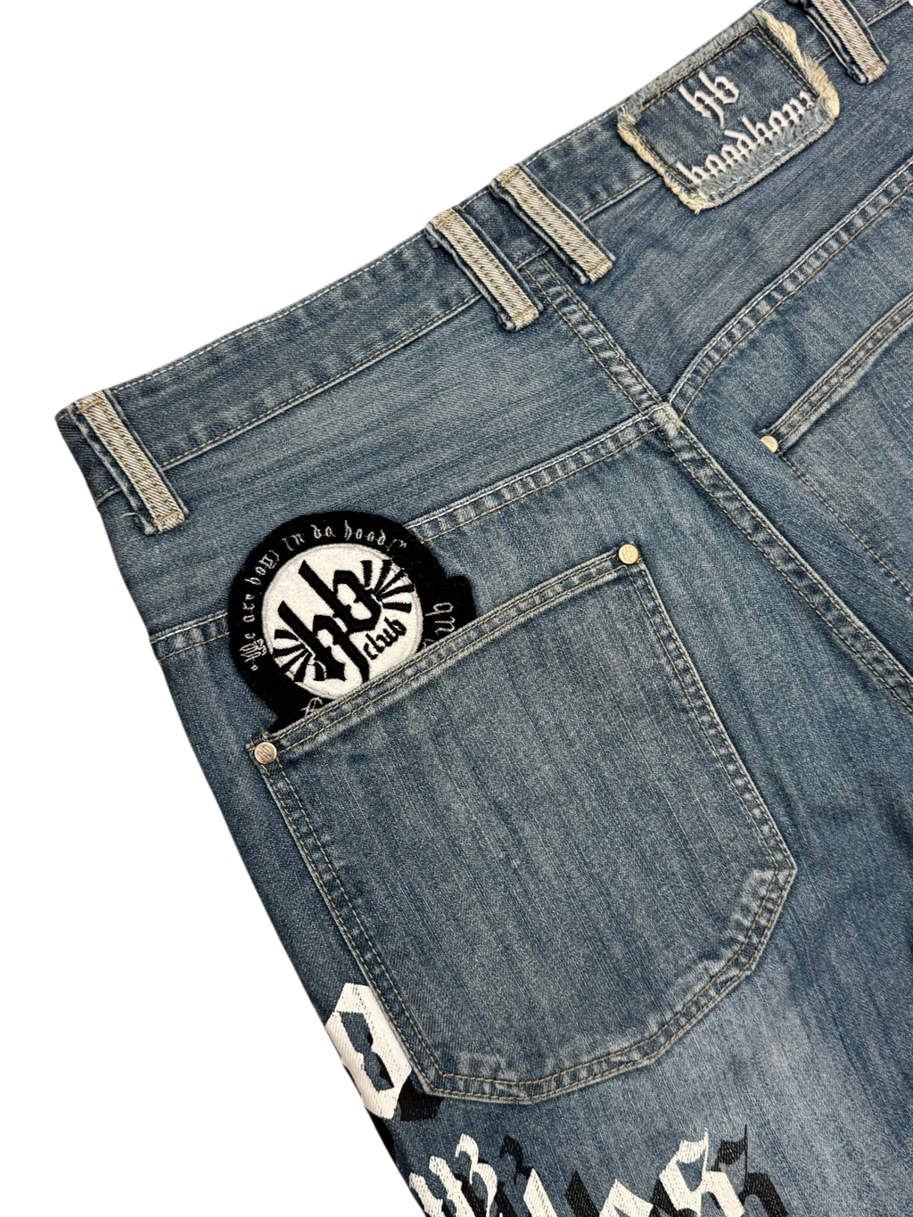 [V0818de] Vintage y2k Hoodboyz blaue baggy jeans