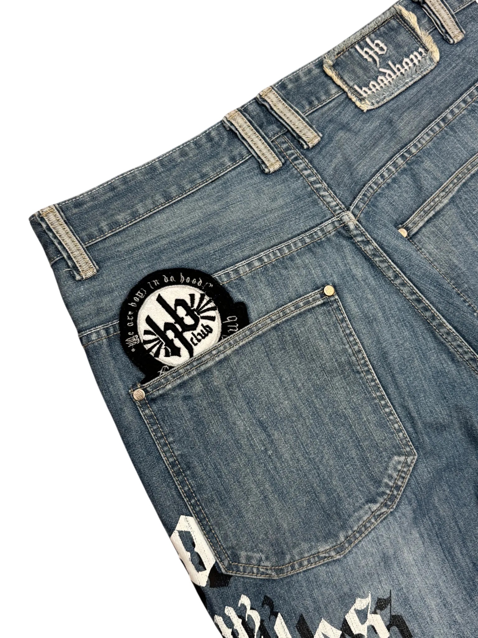 [V0818de] Vintage y2k Hoodboyz blaue baggy jeans