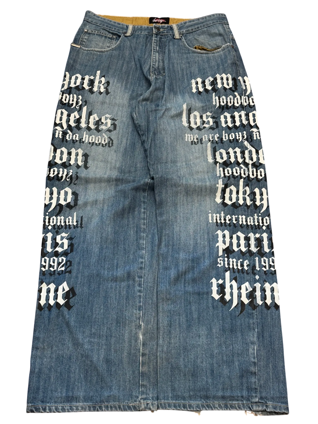 [V0818de] Vintage y2k Hoodboyz blaue baggy jeans