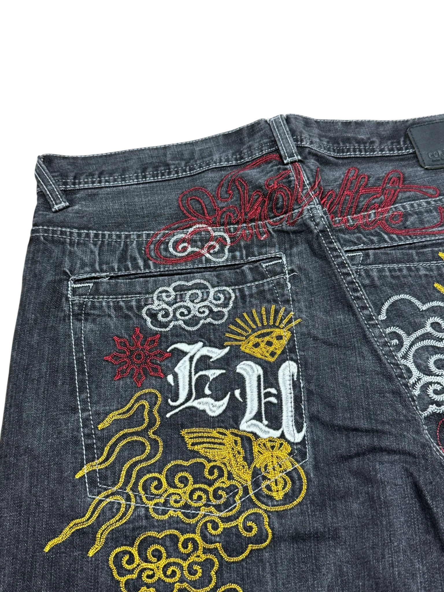 [V0963de] Vintage y2k Ecko schwarze baggy jeans (Japan)
