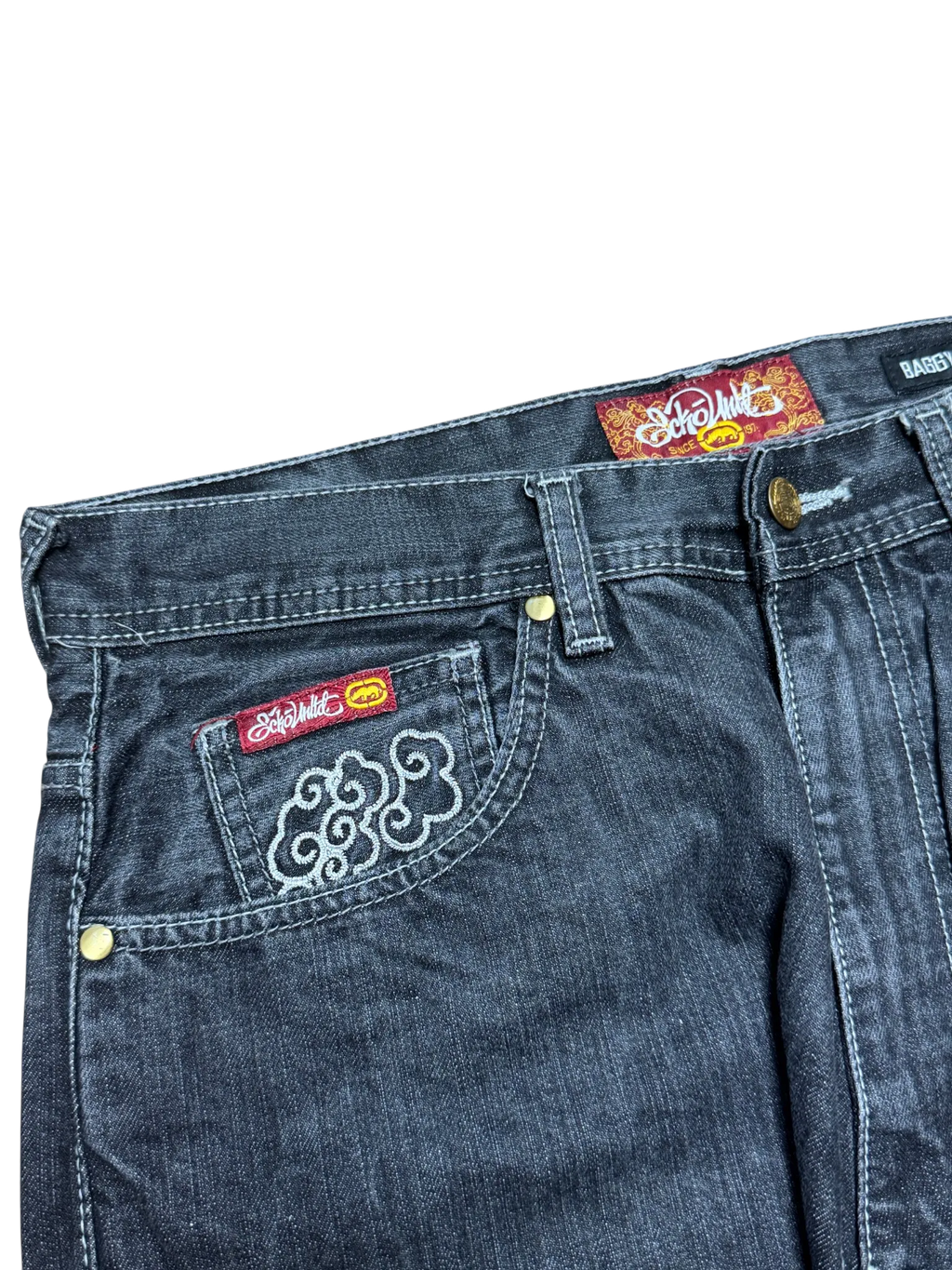 [V0963de] Vintage y2k Ecko schwarze baggy jeans (Japan)