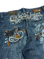 [V0845] Vintage y2k Ecko blaue baggy jeans (Paisley)