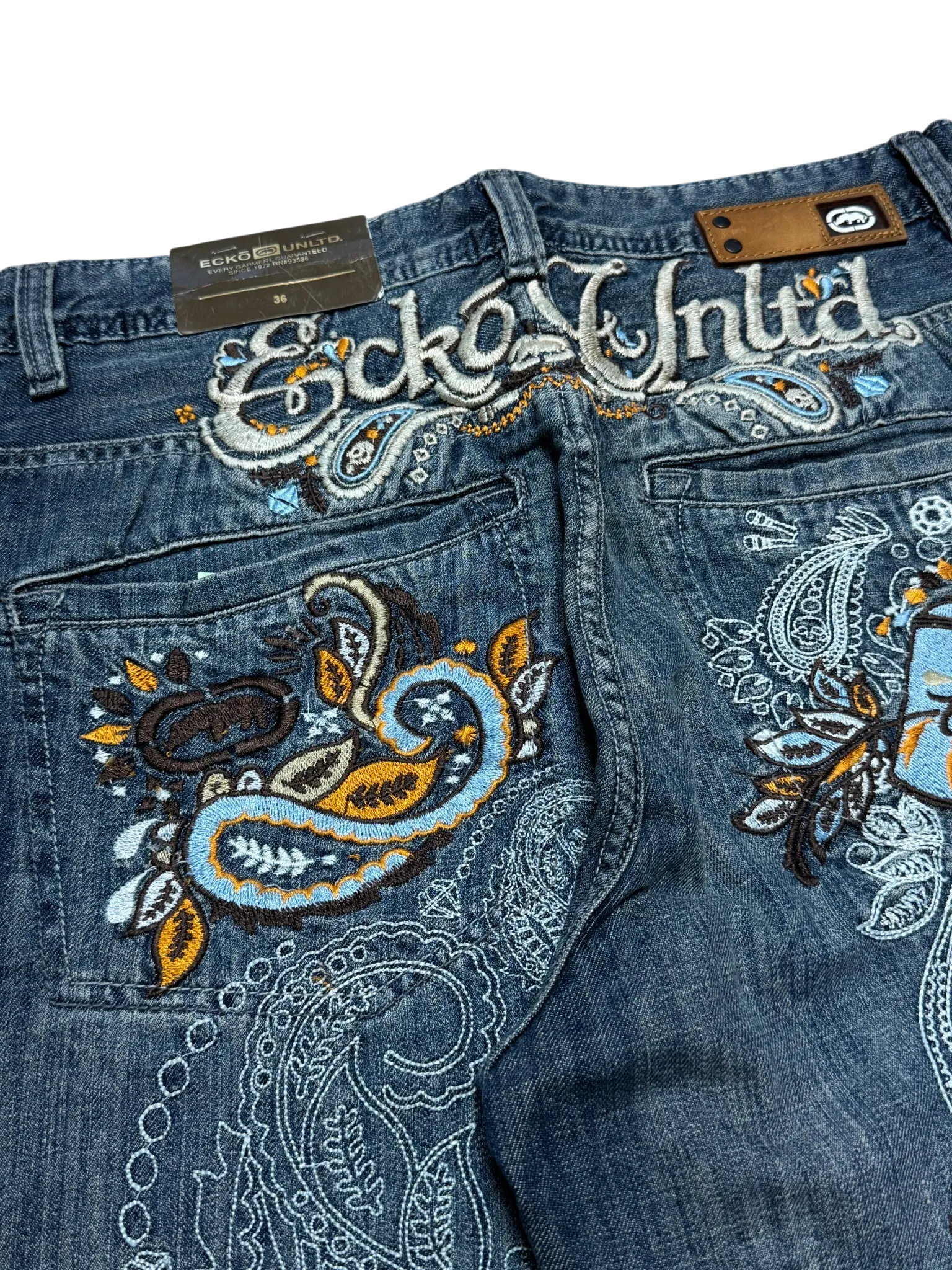 [V0845] Vintage y2k Ecko blaue baggy jeans (Paisley)