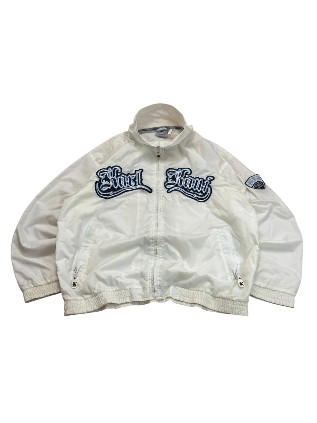 [V0836de] Vintage y2k Karl Kani weiße Trainingsjacke (Street Lyrics – Original Citywear)
