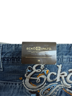 [V0845] Vintage y2k Ecko blaue baggy jeans (Paisley)