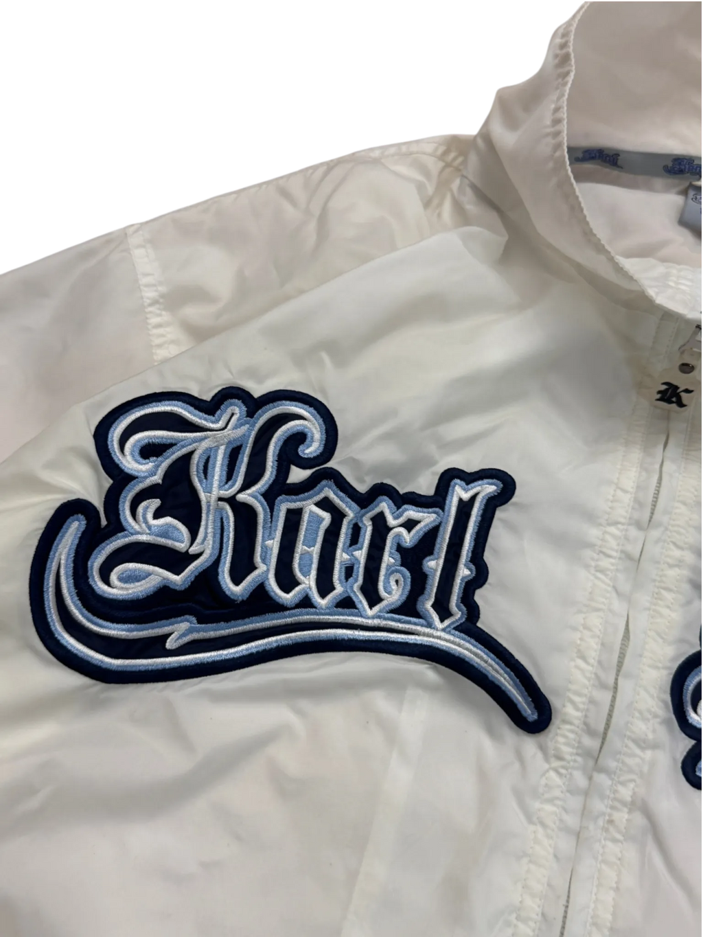 [V0836de] Vintage y2k Karl Kani weiße Trainingsjacke (Street Lyrics – Original Citywear)