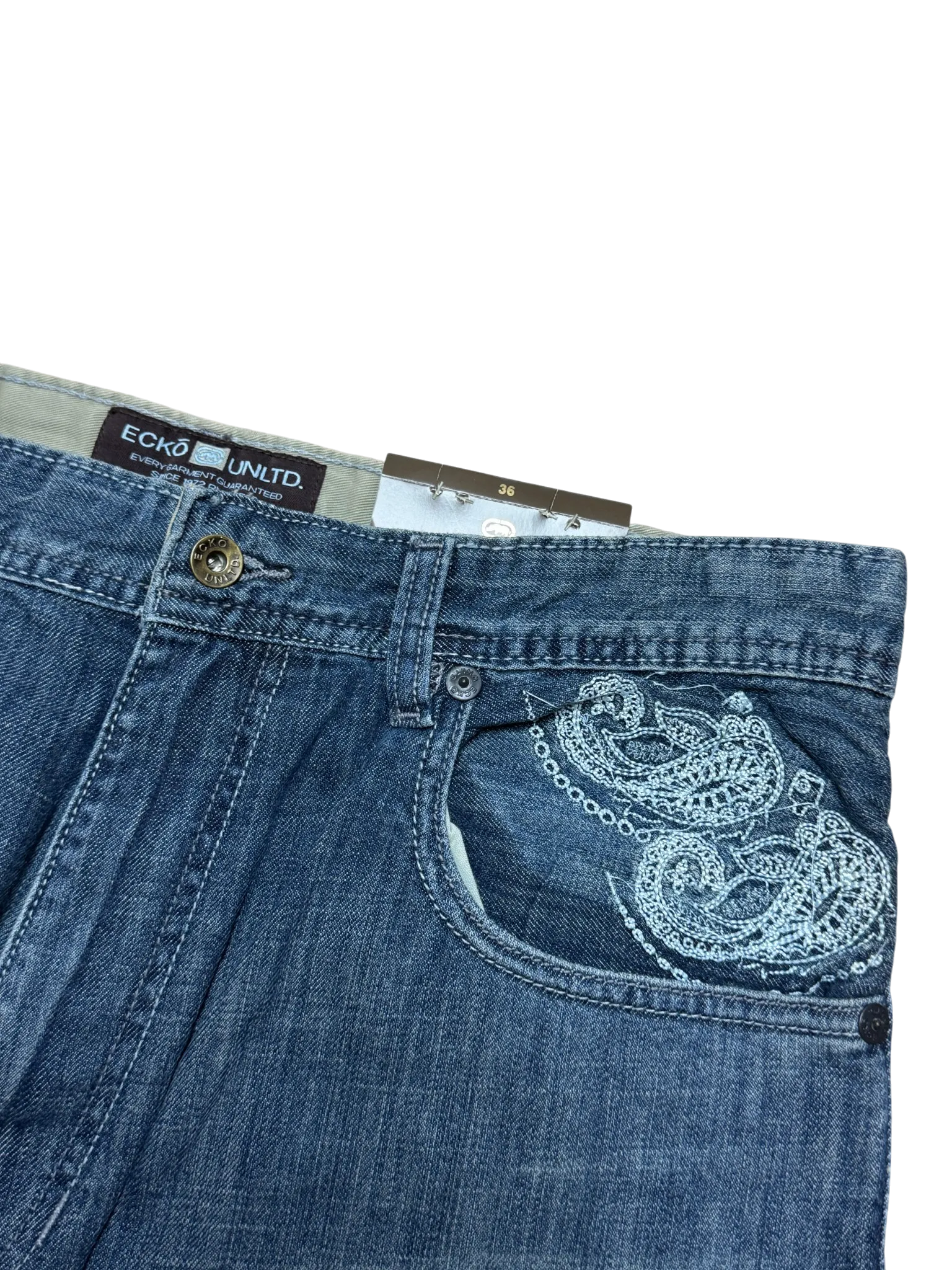 [V0845] Vintage y2k Ecko blaue baggy jeans (Paisley)