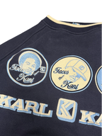 [V0820de] Vintage y2k Karl Kani blu navy Sweatshirt (Faces of Kani)