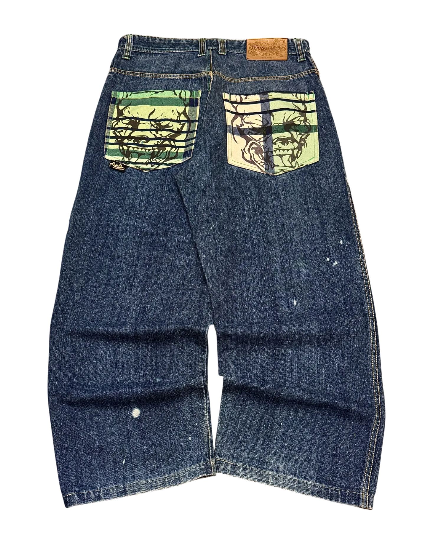 [V0944] Vintage y2k / 2000s Raw Blue blaue baggy jeans