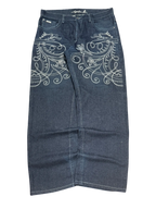 [V0968de] Vintage y2k Makaveli marineblaue baggy jeans