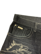 [V0968de] Vintage y2k Makaveli marineblaue baggy jeans