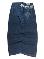 [V0968de] Vintage y2k Makaveli marineblaue baggy jeans