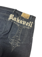 [V0968de] Vintage y2k Makaveli marineblaue baggy jeans
