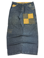 [V0856de] Vintage y2k Majah Flavah blaue baggy jeans