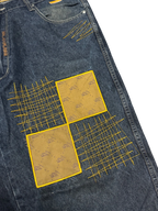 [V0856de] Vintage y2k Majah Flavah blaue baggy jeans