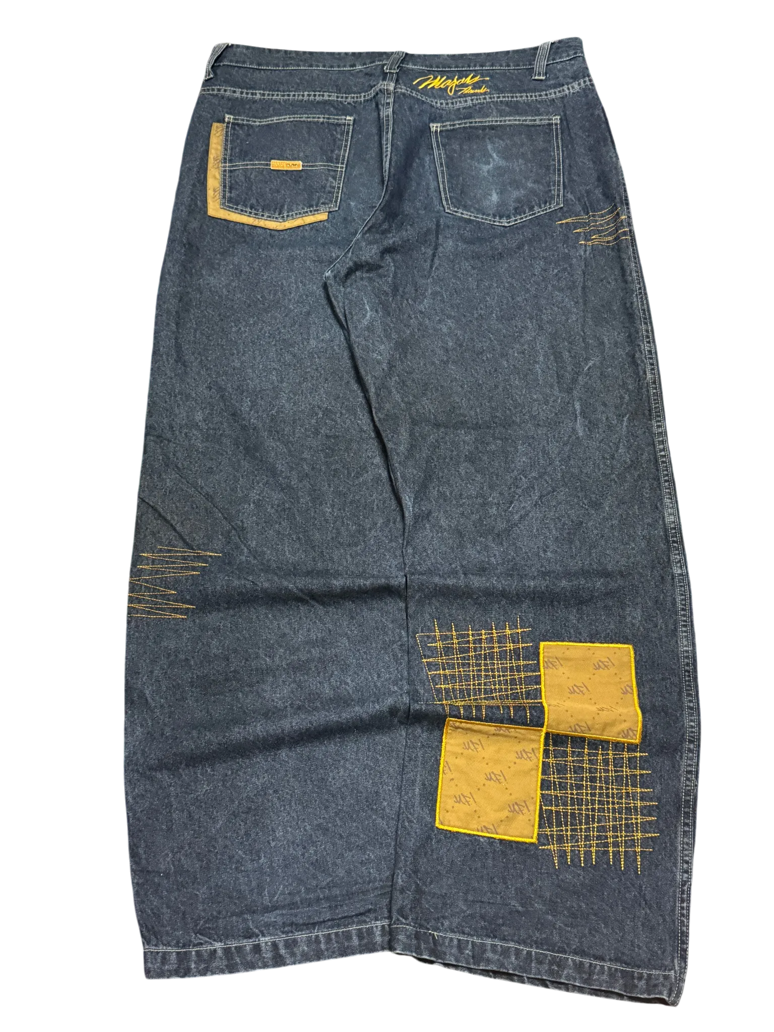 [V0856de] Vintage y2k Majah Flavah blaue baggy jeans