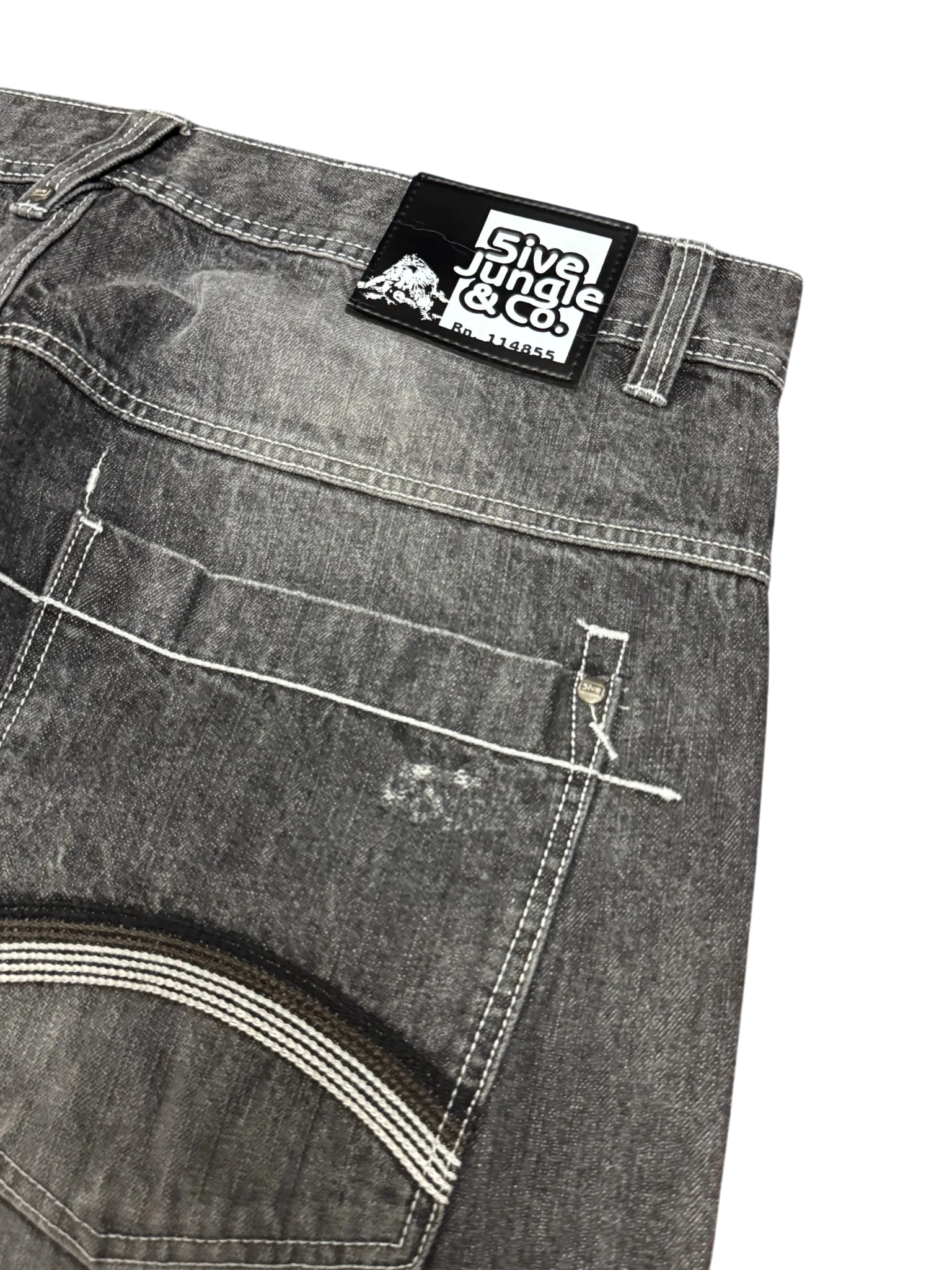[V0882de] Vintage y2k 5ive Jungle (Five Jungle) schwarze baggy jeans