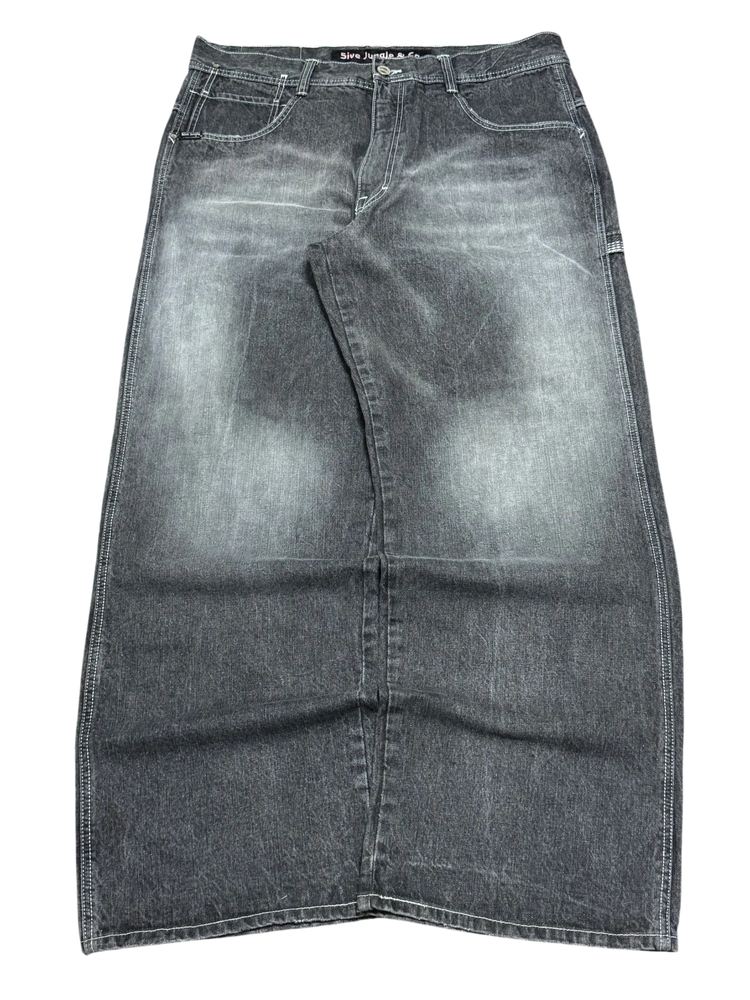 [V0882de] Vintage y2k 5ive Jungle (Five Jungle) schwarze baggy jeans