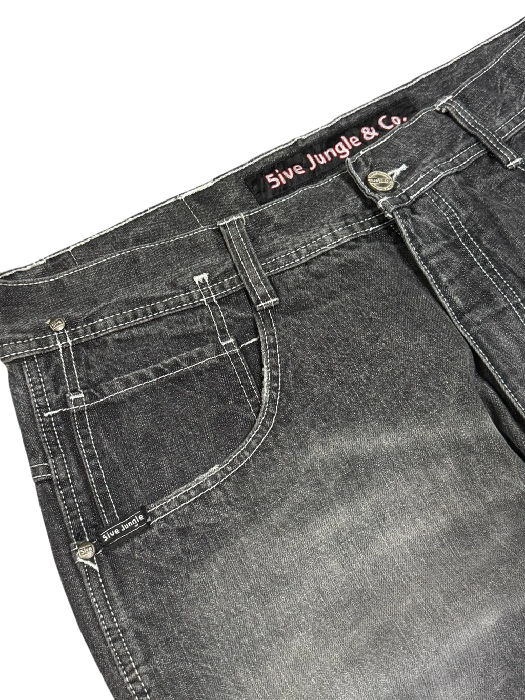 [V0882de] Vintage y2k 5ive Jungle (Five Jungle) schwarze baggy jeans