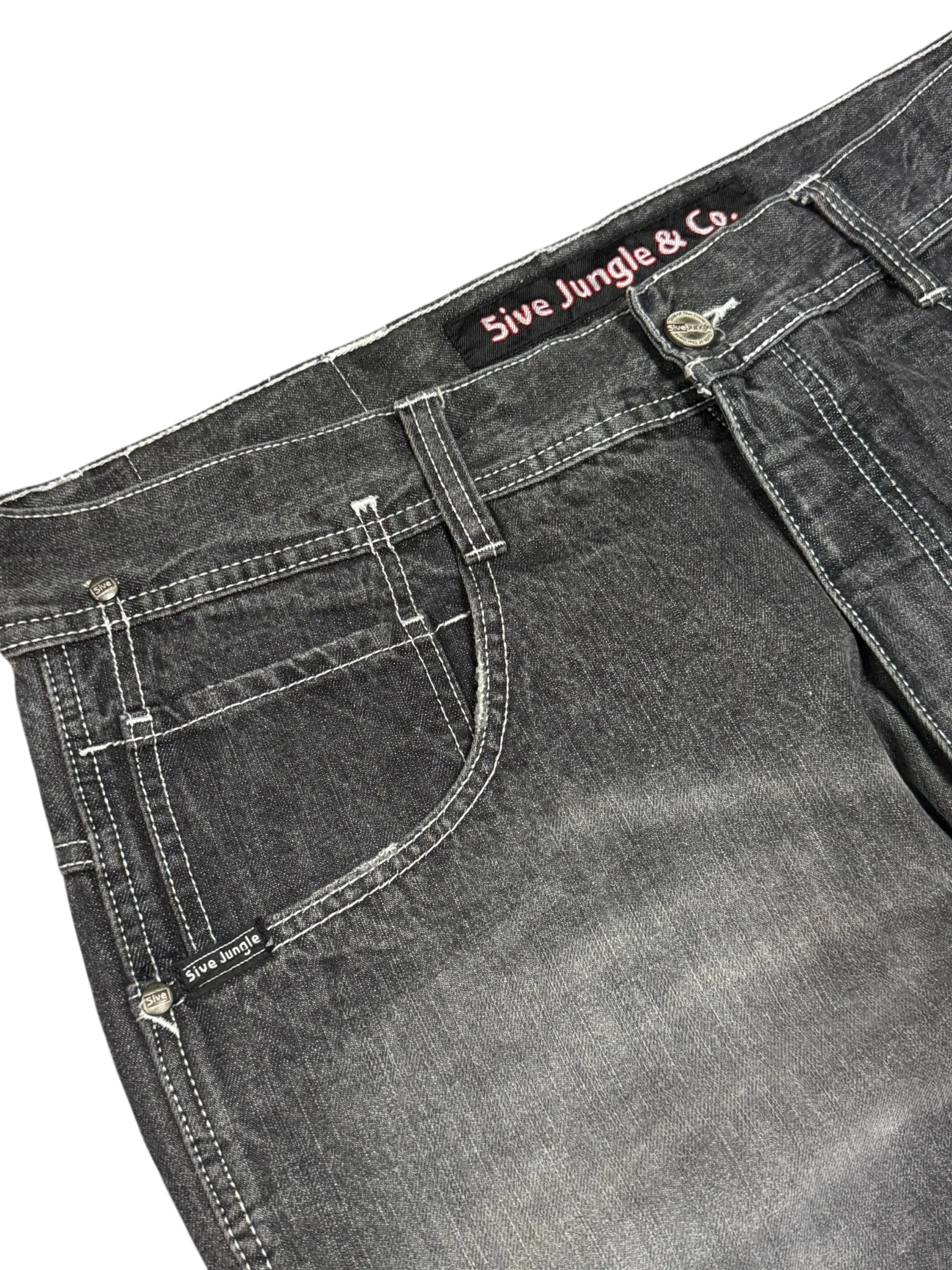 [V0882de] Vintage y2k 5ive Jungle (Five Jungle) schwarze baggy jeans