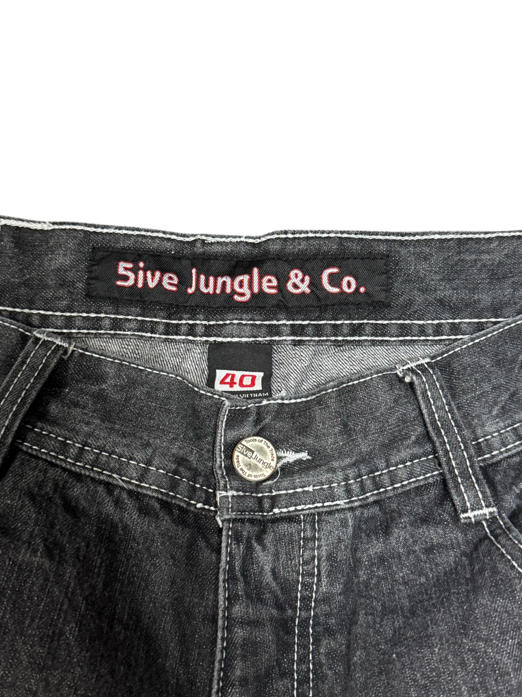 [V0882de] Vintage y2k 5ive Jungle (Five Jungle) schwarze baggy jeans